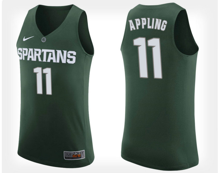 Michigan State Spartans #11 Keith Appling Green Home Authentic College Basketball Jersey