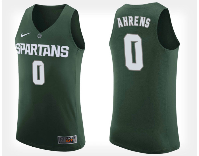 Youth Michigan State Spartans #0 Kyle Ahrens Green Home Authentic College Basketball Jersey