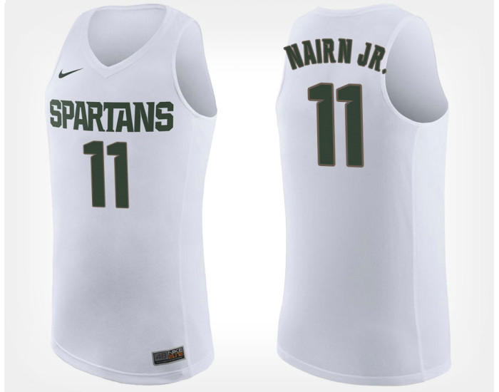Michigan State Spartans #11 Lourawls Nairn Jr. White Road Replica College Basketball Jersey