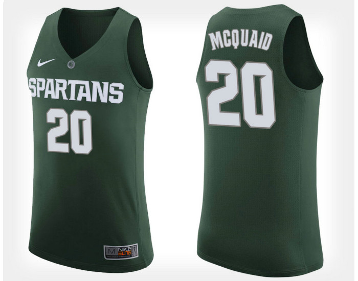 Youth Michigan State Spartans #20 Matt McQuaid Green Home Replica College Basketball Jersey