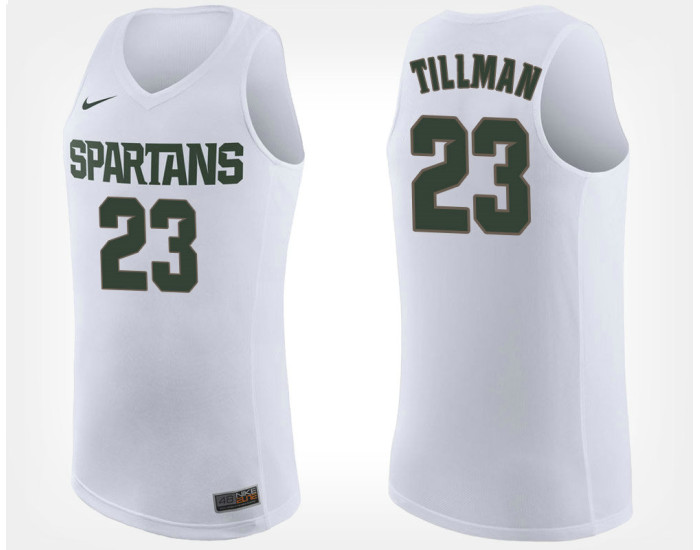 Michigan State Spartans #23 Xavier Tillman White Road Authentic College Basketball Jersey