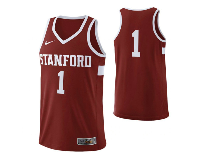 Stanford Cardinal #1 Authentic College Basketball Jersey Cardinal