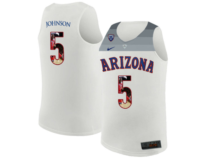 Arizona Wildcats #5 Stanley Johnson Replica College Basketball Jersey White