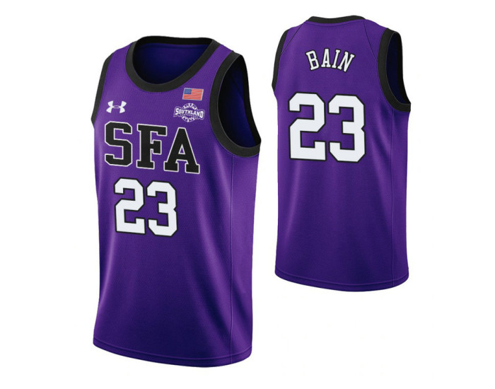 Youth Stephen F. Austin Lumberjacks Nathan Bain Replica College Basketball Jersey Purple