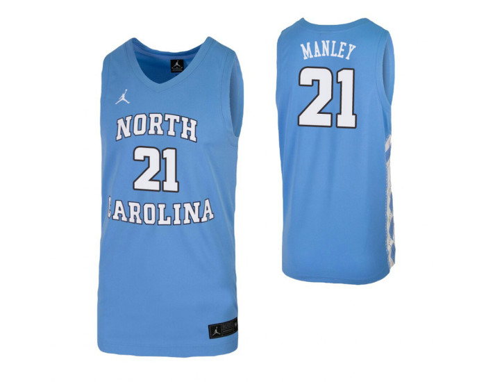 North Carolina Tar Heels #21 Sterling Manley Carolina Blue Authentic College Basketball Jersey