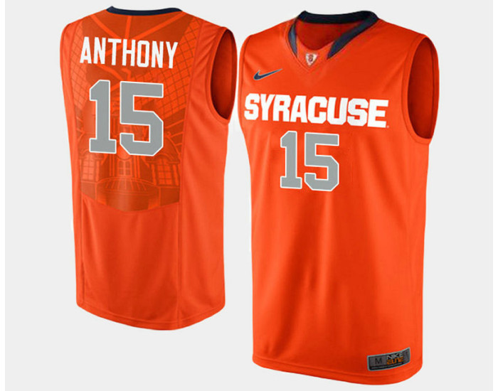 Youth Syracuse Orange #15 Carmelo Anthony Orange Road Authentic College Basketball Jersey