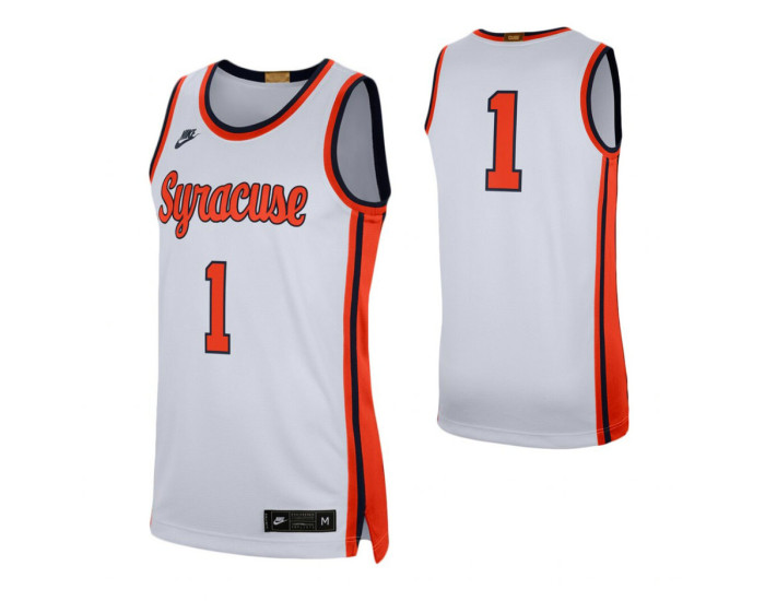 Syracuse Orange #1 Retro Limited Authentic College Basketball Jersey White
