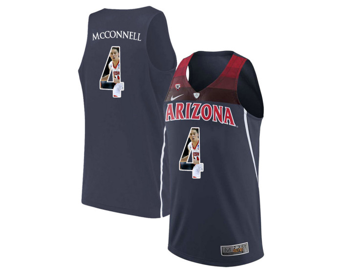 Arizona Wildcats #4 T.J. McConnell Authentic College Basketball Jersey Navy