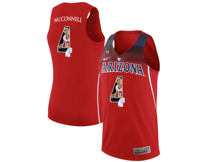 Arizona Wildcats #4 T.J. McConnell Authentic College Basketball Jersey Red