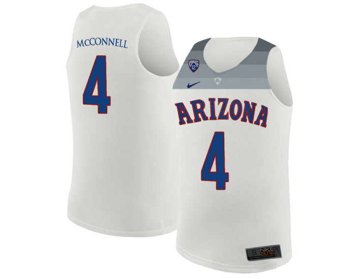 Arizona Wildcats #4 T.J. McConnell Authentic College Basketball Jersey White