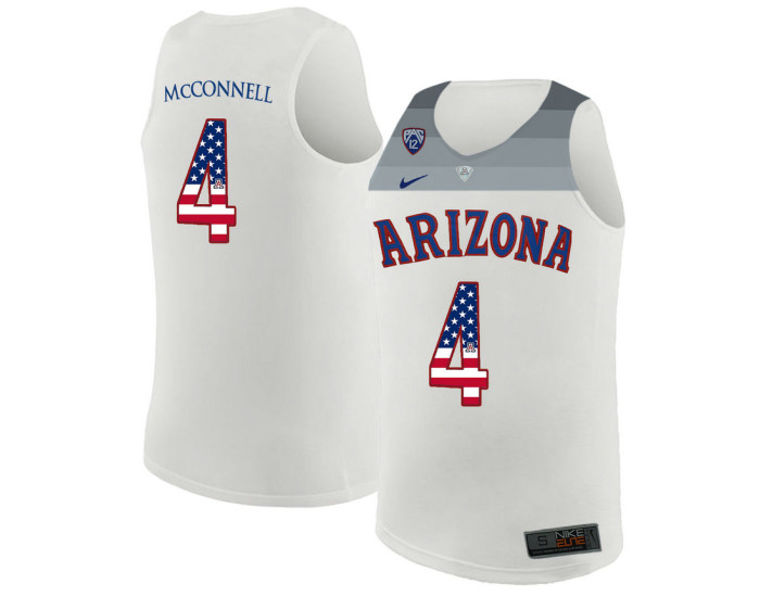 Youth Arizona Wildcats #4 T.J. McConnell Replica College Basketball Jersey White