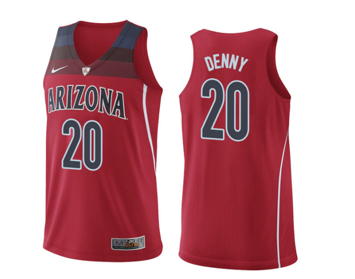 Arizona Wildcats #20 Talbott Denny Authentic College Basketball Jersey Red