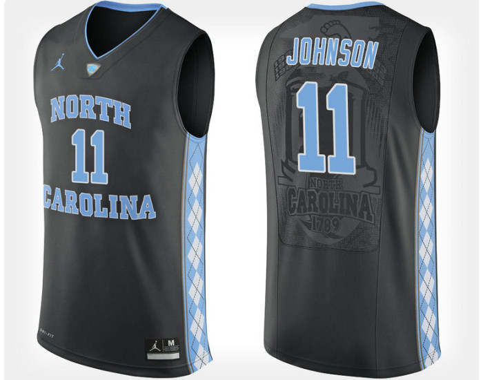 Youth North Carolina Tar Heels #11 Brice Johnson Black Alternate Replica College Basketball Jersey