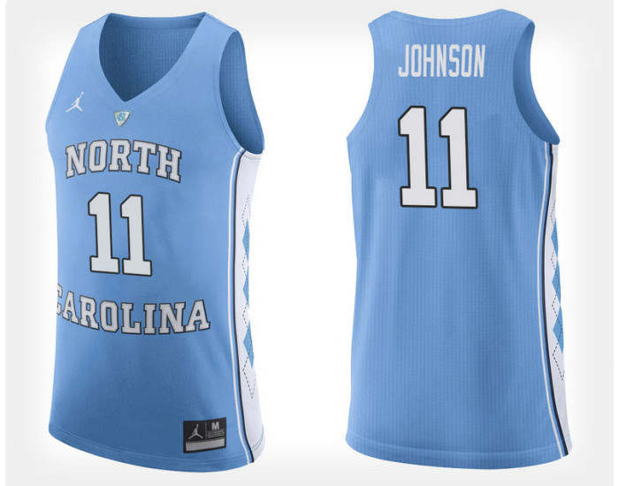 North Carolina Tar Heels #11 Brice Johnson Light Blue Home Replica College Basketball Jersey