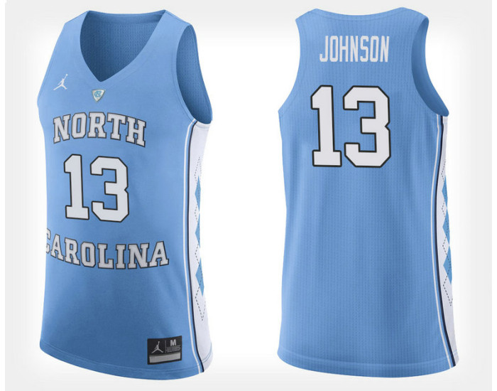 Youth North Carolina Tar Heels #13 Cameron Johnson Light Blue Home Replica College Basketball Jersey