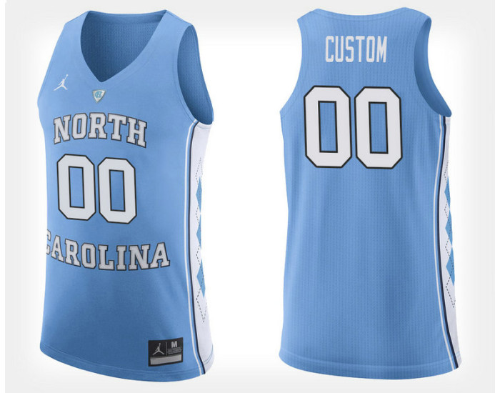 North Carolina Tar Heels #00 Custom Light Blue Home Jersey College Basketball