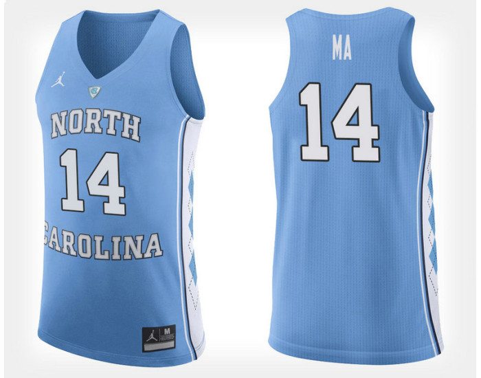 North Carolina Tar Heels #14 Kane Ma Light Blue Home Replica College Basketball Jersey
