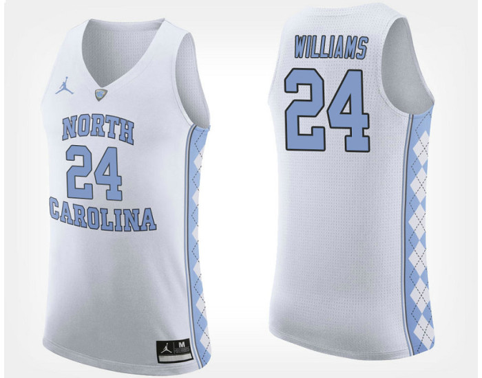 North Carolina Tar Heels #24 Kenny Williams White Road Authentic College Basketball Jersey