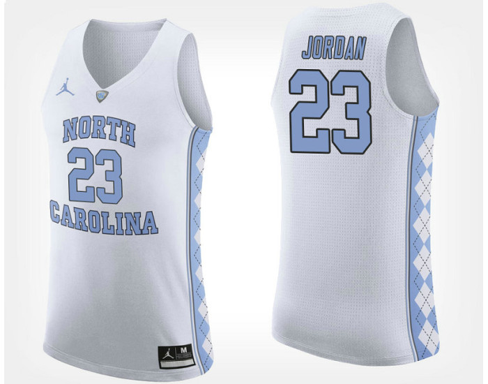 North Carolina Tar Heels #23 Michael Jordan White Road Replica College Basketball Jersey