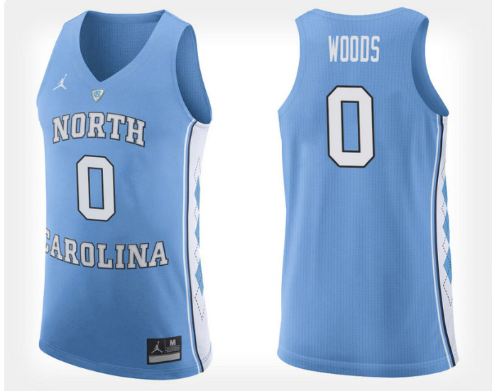 Youth North Carolina Tar Heels #0 Seventh Woods Light Blue Home Authentic College Basketball Jersey