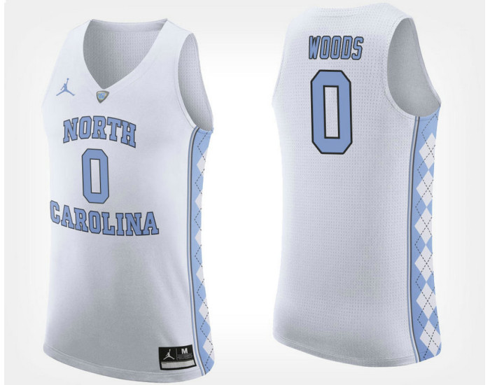 North Carolina Tar Heels #0 Seventh Woods White Road Replica College Basketball Jersey