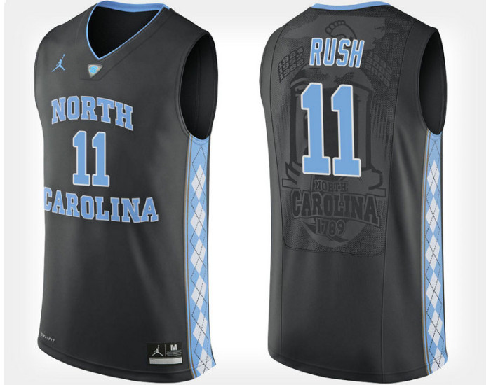 North Carolina Tar Heels #11 Shea Rush Black Alternate Replica College Basketball Jersey