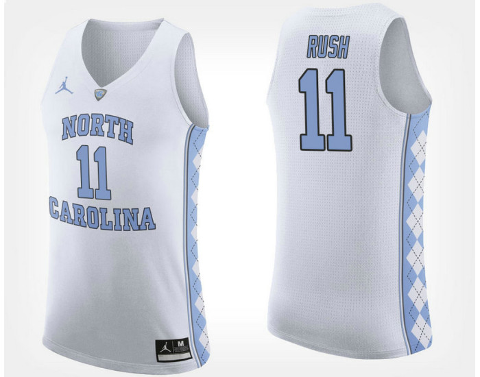 North Carolina Tar Heels #11 Shea Rush White Road Replica College Basketball Jersey