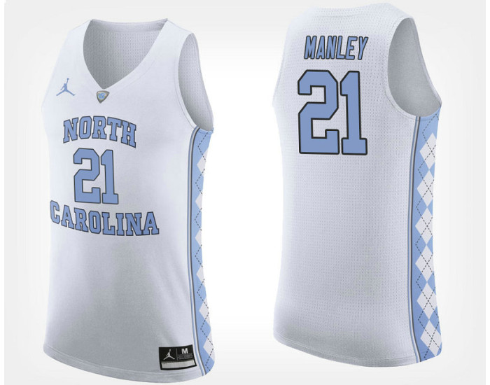 North Carolina Tar Heels #21 Sterling Manley White Road Replica College Basketball Jersey