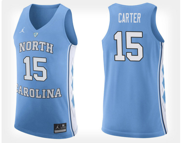 Youth North Carolina Tar Heels #15 Vince Carter Light Blue Home Replica College Basketball Jersey