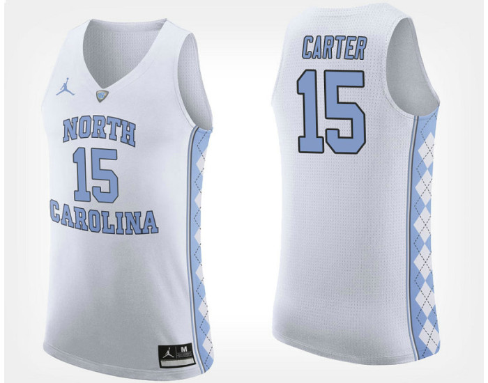 North Carolina Tar Heels #15 Vince Carter White Road Authentic College Basketball Jersey