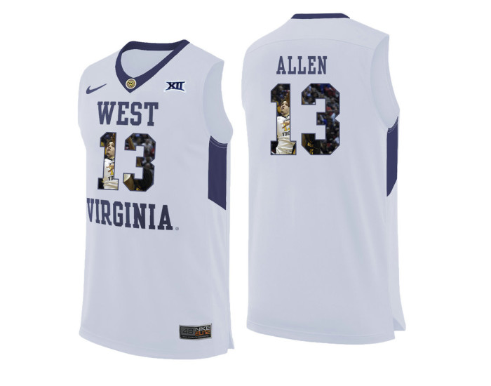 Youth West Virginia Mountaineers #13 Teddy Allen Authentic College Basketball Jersey White