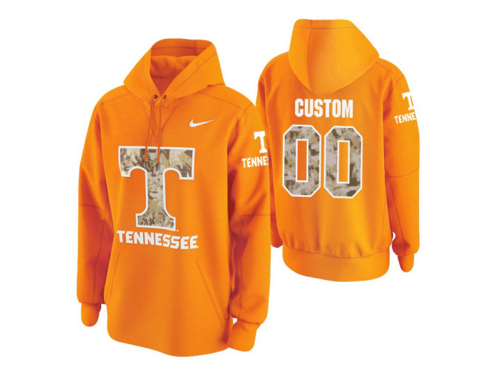 Tennessee Volunteers #00 Custom Men's Tennessee Orange College Basketball Hoodie
