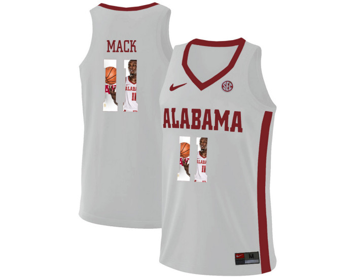 Alabama Crimson Tide #11 Tevin Mack Authentic College Basketball Jersey White