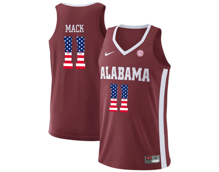 Alabama Crimson Tide #11 Tevin Mack Authentic College Basketball Jersey Red