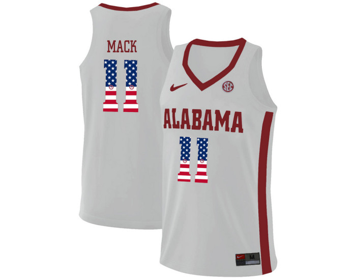 Youth Alabama Crimson Tide #11 Tevin Mack Replica College Basketball Jersey White