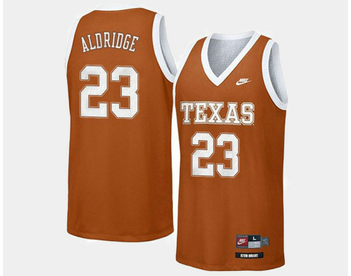 Texas LongHorns #23 Lamarcus Aldridge Orange Road Replica College Basketball Jersey