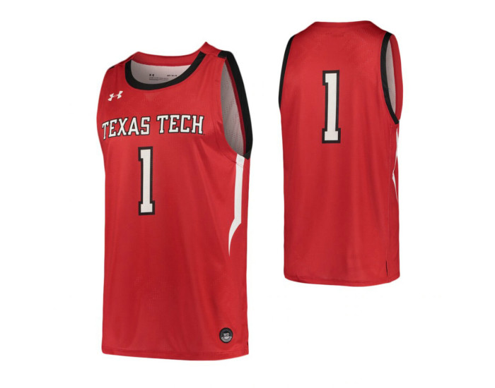 Youth Texas Tech Red Raiders #1 Authentic College Basketball Jersey Red