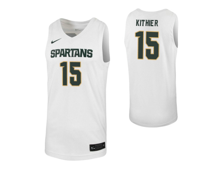 Michigan State Spartans #15 Thomas Kithier White Authentic College Basketball Jersey