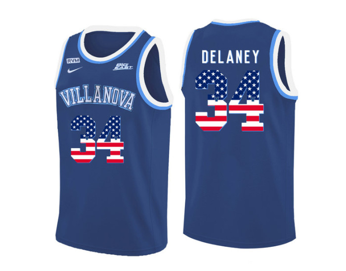 Villanova Wildcats #34 Tim Delaney Authentic College Basketball Jersey Blue