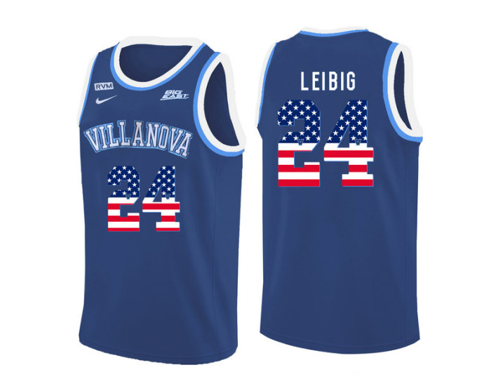 Youth Villanova Wildcats #24 Tom Leibig Replica College Basketball Jersey Blue