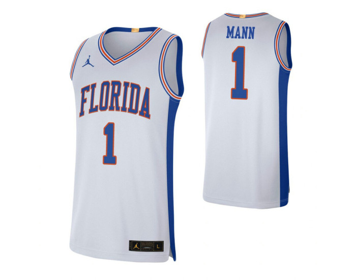 Youth Florida Gators #1 Tre Mann White Authentic College Basketball Jersey