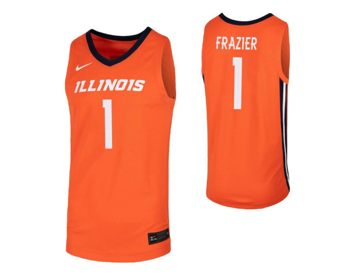 Trent Frazier Authentic College Basketball Jersey Orange Illinois Fighting Illini