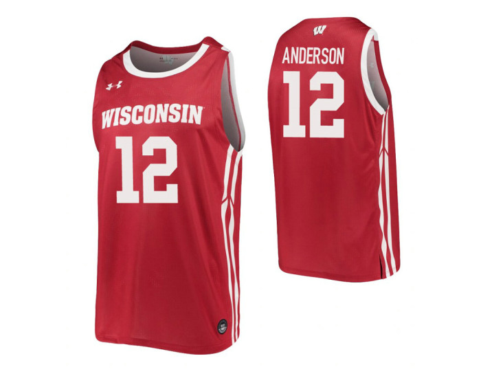 Youth Trevor Anderson Replica College Basketball Jersey Red Wisconsin Badgers