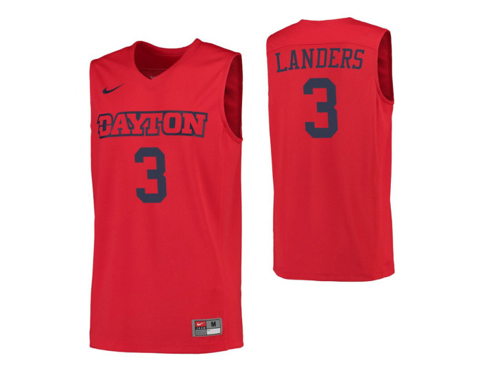Dayton Flyers 3 Trey Landers Authentic College Basketball Jersey Red