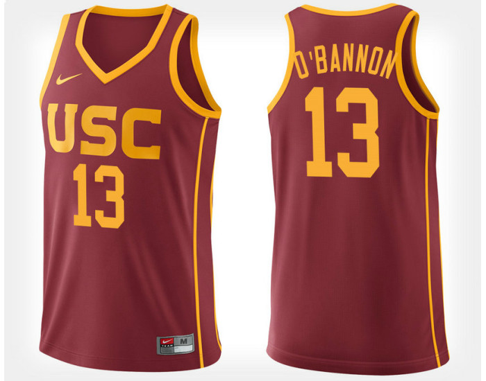 USC Trojans #13 Charles O'Bannon Jr. Cardinal Home Authentic College Basketball Jersey