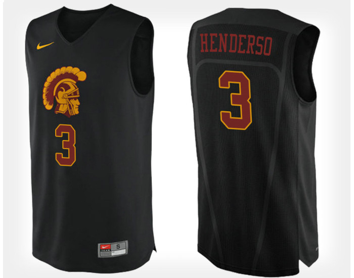 Youth USC Trojans #3 Harrison Henderson Black Alternate Authentic College Basketball Jersey