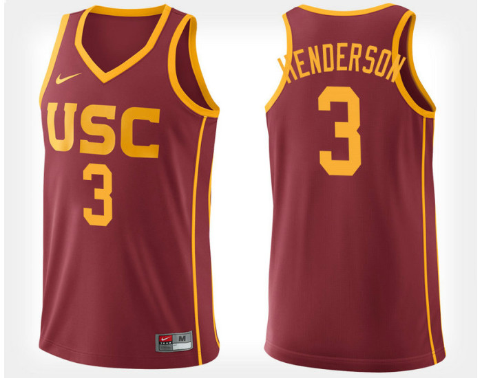 Youth USC Trojans #3 Harrison Henderson Cardinal Home Authentic College Basketball Jersey