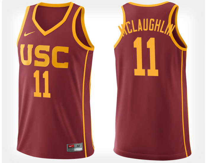USC Trojans #11 Jordan McLaughlin Cardinal Home Replica College Basketball Jersey