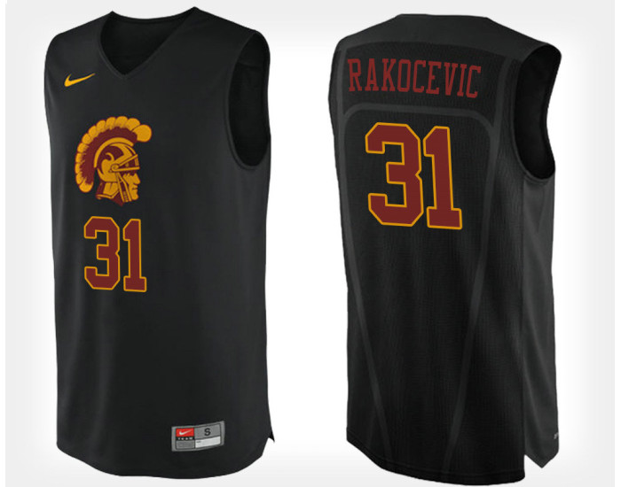 USC Trojans #31 Nick Rakocevic Black Alternate Authentic College Basketball Jersey