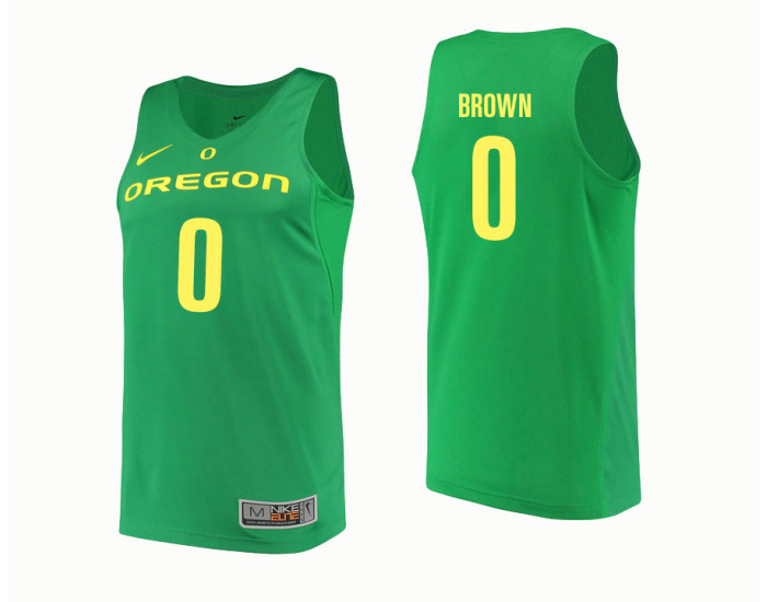 Oregon Ducks #0 Troy Brown Replica College Basketball Jersey Green